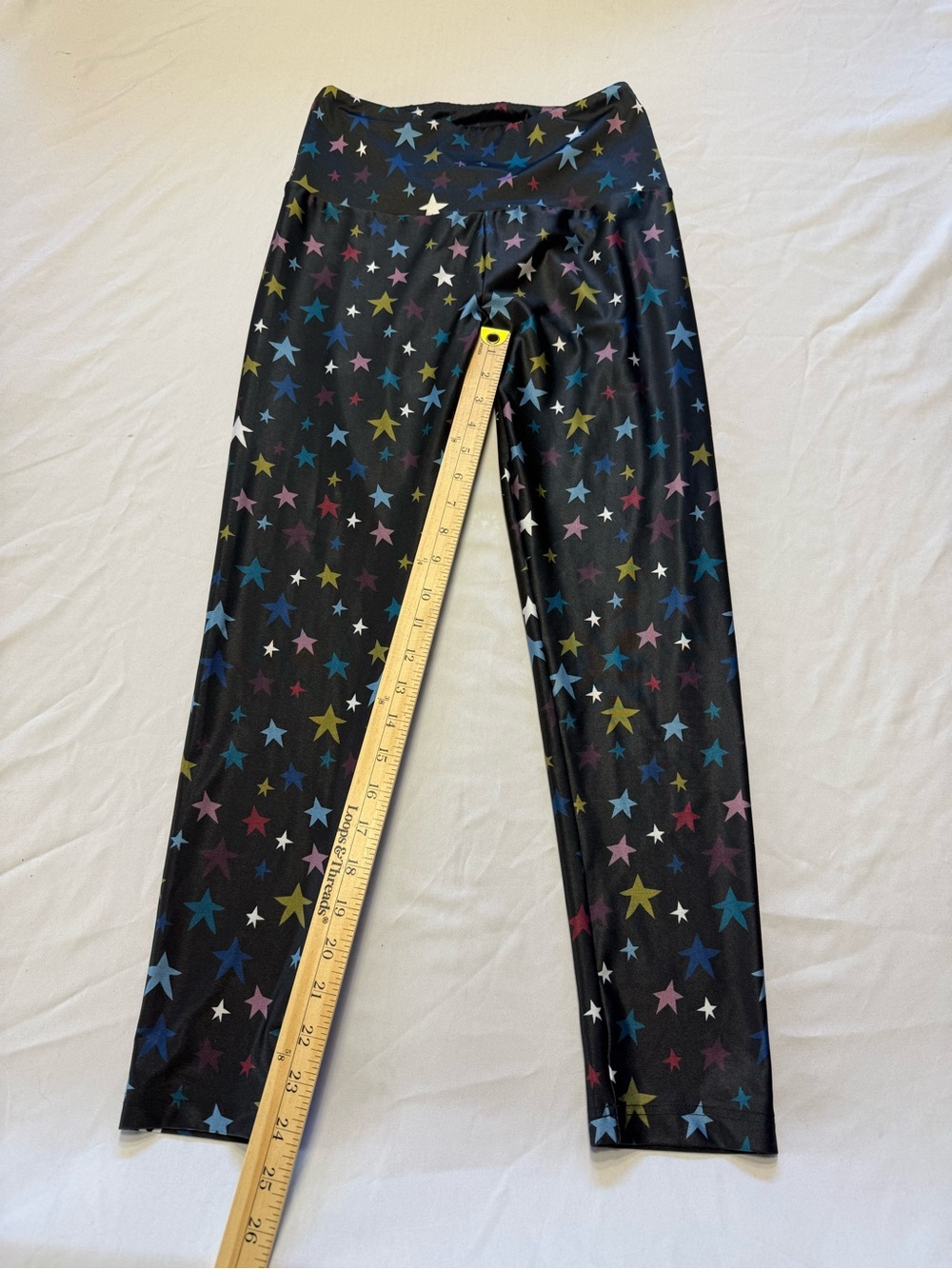 Goldsheep Black Star Leggings with Multicolor Stars